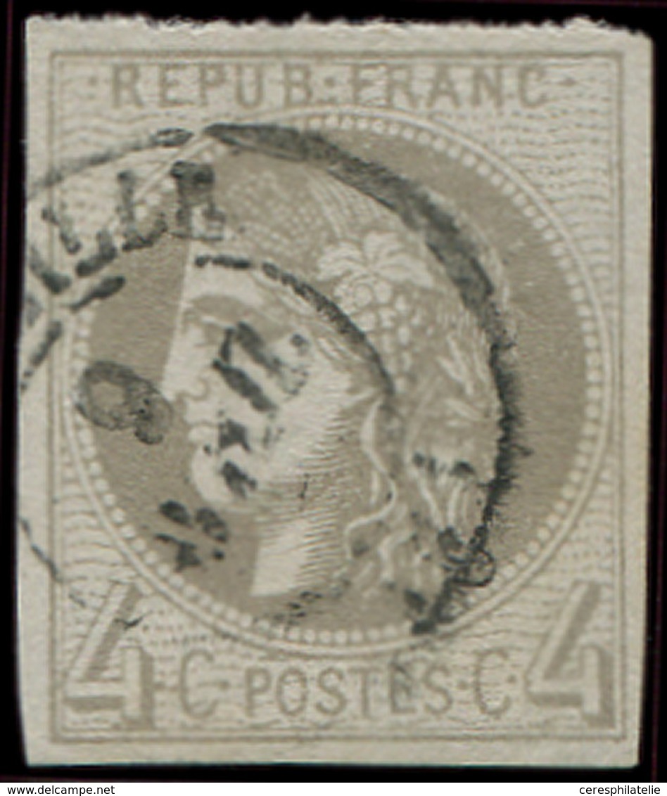 EMISSION DE BORDEAUX - 41B   4c. Gris, R II, Obl. Càd MARSEILLE, TB - 1870 Emissione Di Bordeaux