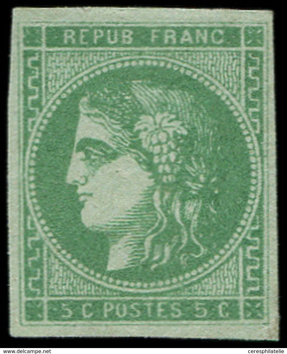 (*) EMISSION DE BORDEAUX - 42Bh  5c. Vert, R II, Jolie Nuance, TB - 1870 Bordeaux Printing