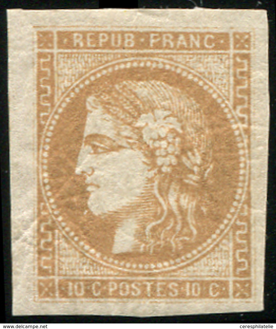 * EMISSION DE BORDEAUX - 43Aa 10c. Brun Clair R I, Très Belles Marges, TB - 1870 Bordeaux Printing