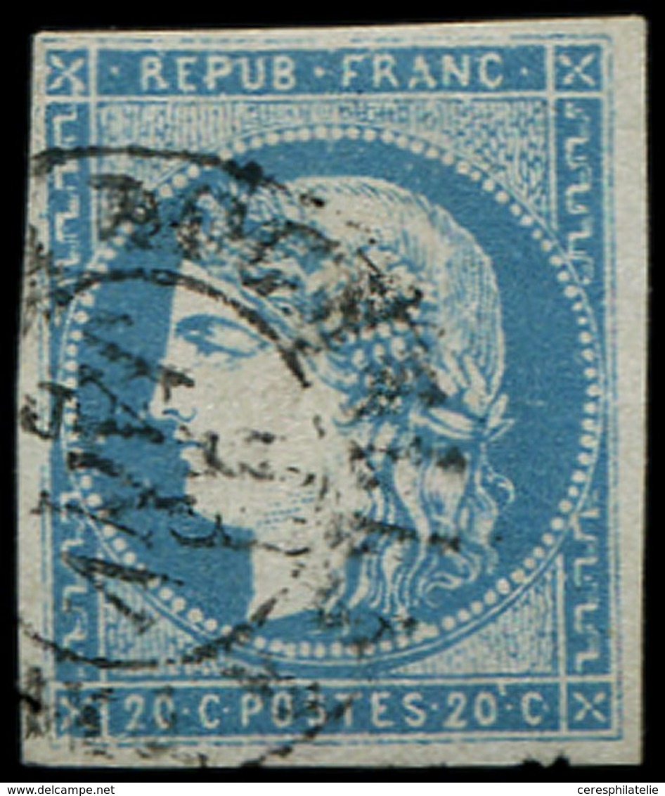 EMISSION DE BORDEAUX - 44A  20c. Bleu, T I, R I, Obl. Càd T17, Position 9, TB - 1870 Emissione Di Bordeaux