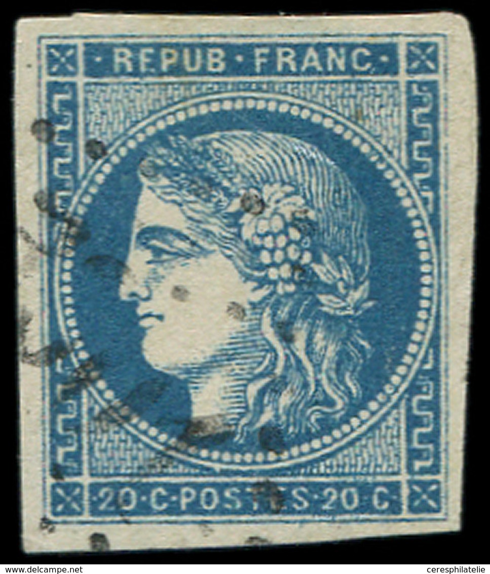 EMISSION DE BORDEAUX - 45A  20c. Bleu, T II, R I, Obl. GC Léger, TB/TTB - 1870 Emissione Di Bordeaux