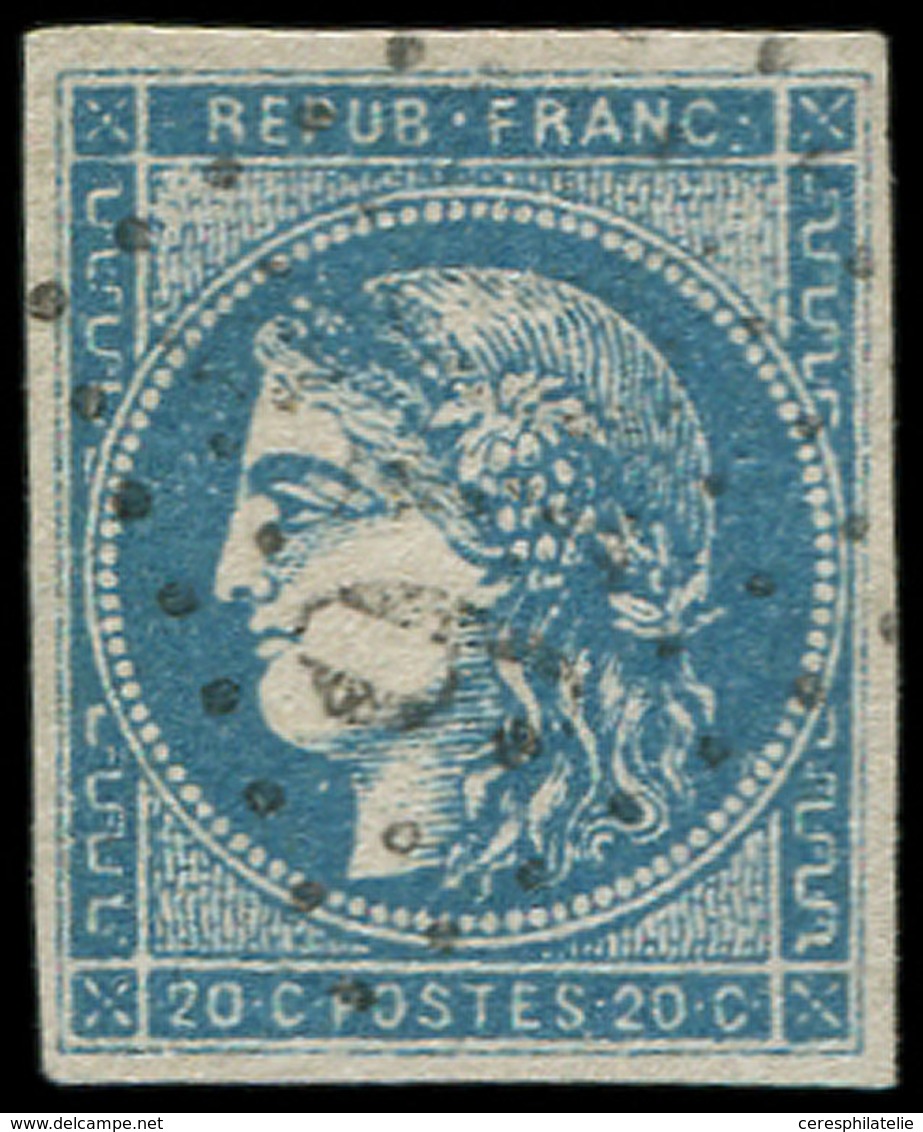 EMISSION DE BORDEAUX - 45C  20c. Bleu, T II, R III, Obl. GC, TB - 1870 Bordeaux Printing