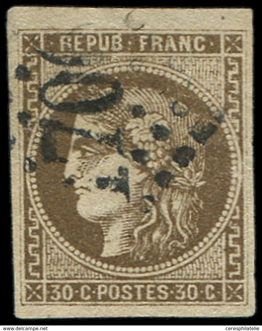 EMISSION DE BORDEAUX - 47   30c. Brun, Oblitéré GC, TB - 1870 Bordeaux Printing