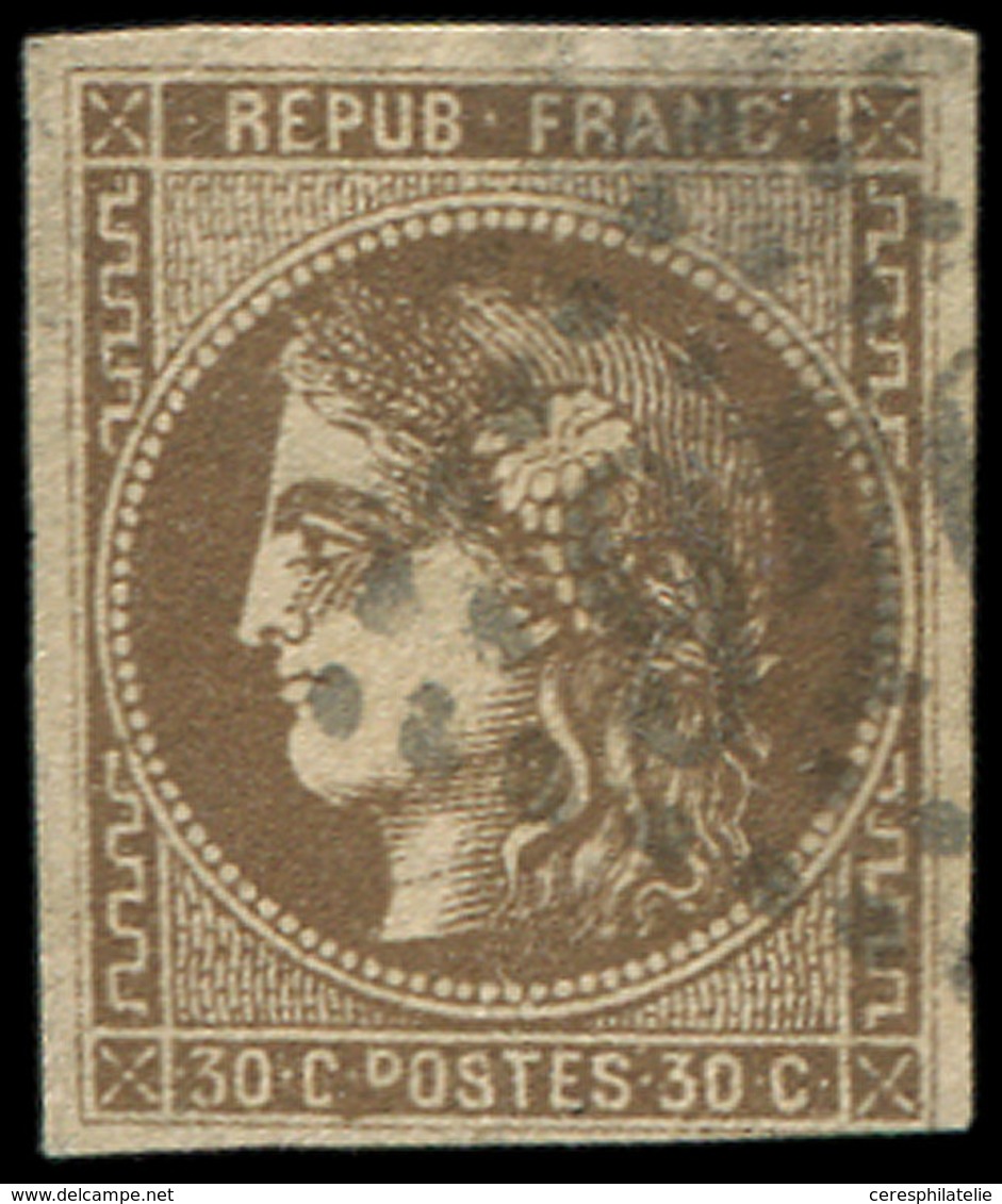 EMISSION DE BORDEAUX - 47   30c. Brun, Oblitéré GC, TB - 1870 Bordeaux Printing