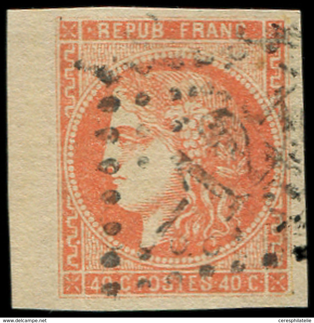 EMISSION DE BORDEAUX - 48   40c. Orange, Obl. GC 12, Bdf, TTB - 1870 Bordeaux Printing