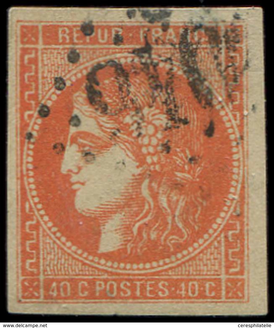 EMISSION DE BORDEAUX - 48   40c. Orange, Oblitéré GC, TB/TTB - 1870 Bordeaux Printing