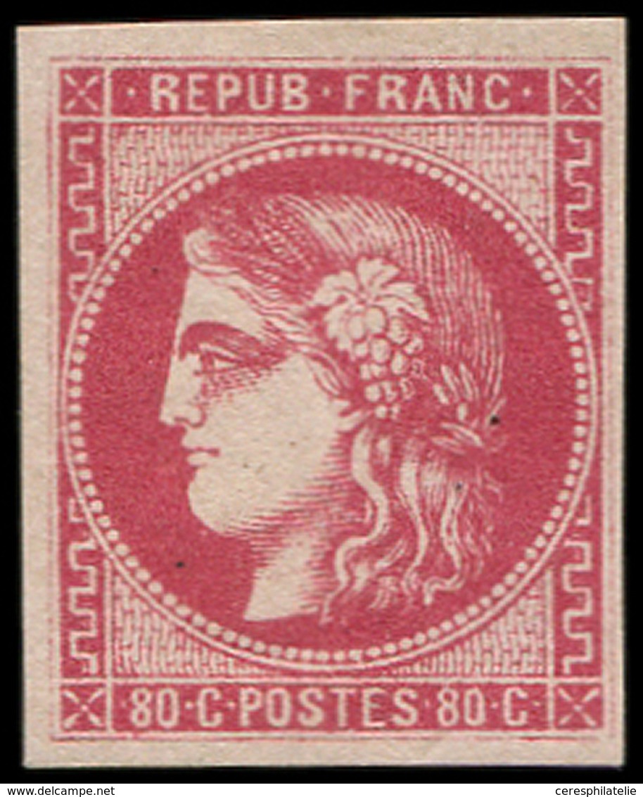 * EMISSION DE BORDEAUX - 49   80c. Rose, Quasi **, Grande Fraîcheur, TTB - 1870 Bordeaux Printing