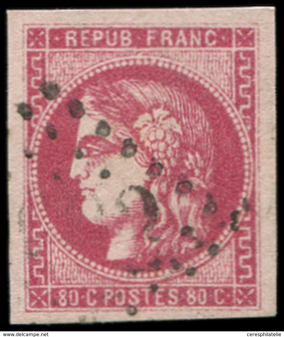 EMISSION DE BORDEAUX - 49   80c. Rose Carminé, Obl. GC, TTB. C - 1870 Emissione Di Bordeaux