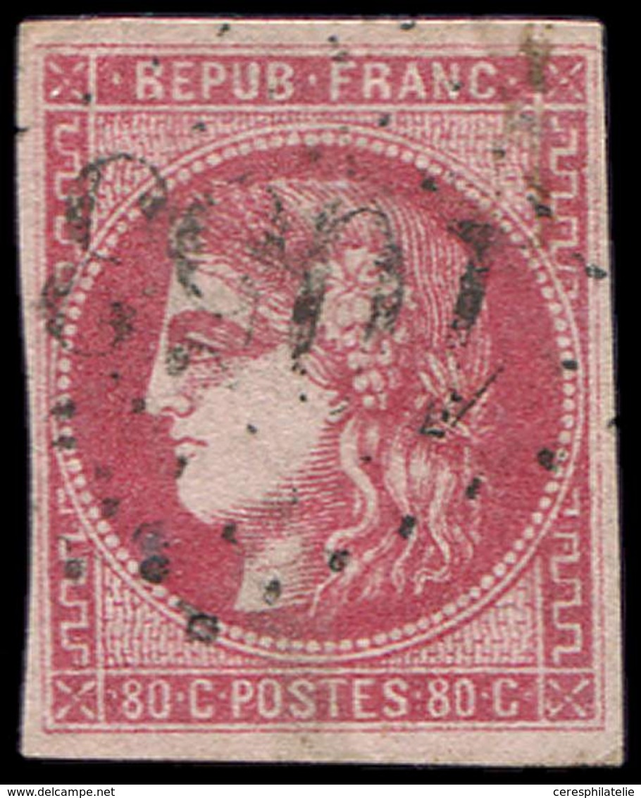 EMISSION DE BORDEAUX - 49   80c. Rose, Oblitéré GC, TB - 1870 Bordeaux Printing