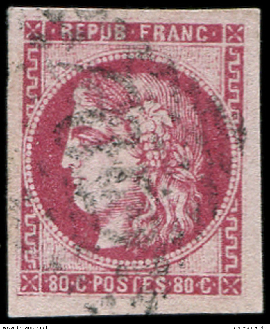 EMISSION DE BORDEAUX - 49   80c. Rose, Oblitéré GC, TB - 1870 Bordeaux Printing