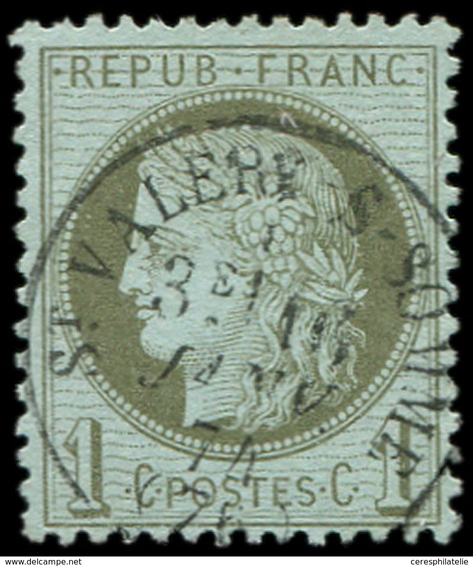 CERES DENTELE - 50    1c. Vert-olive, Obl. Càd T16 ST VALERY-S-SOMME 16/1/74, Frappe Superbe - 1871-1875 Ceres