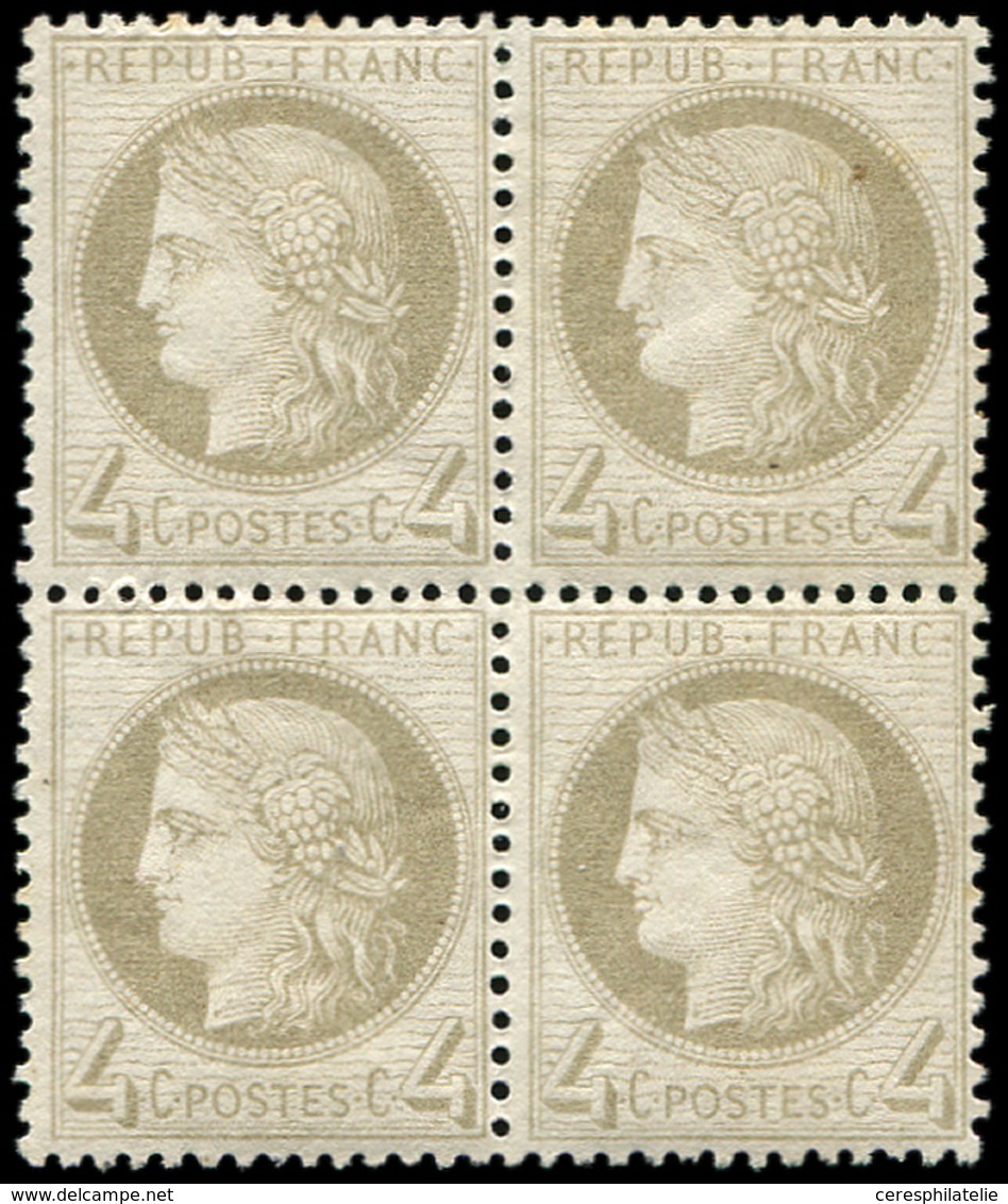 ** CERES DENTELE - 52a   4c. Gris-jaunâtre, BLOC De 4, TB - 1871-1875 Ceres