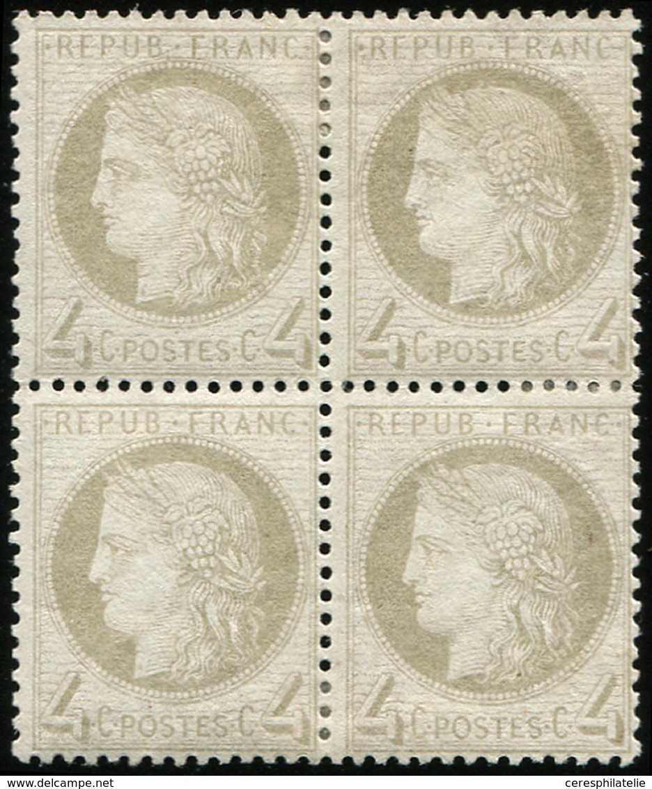 * CERES DENTELE - 52    4c. Gris, BLOC De 4, TB. C - 1871-1875 Ceres