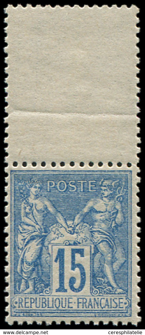 ** TYPE SAGE - 90   15c. Bleu, Bdf, Très Bien Centré, TB - 1876-1878 Sage (Type I)