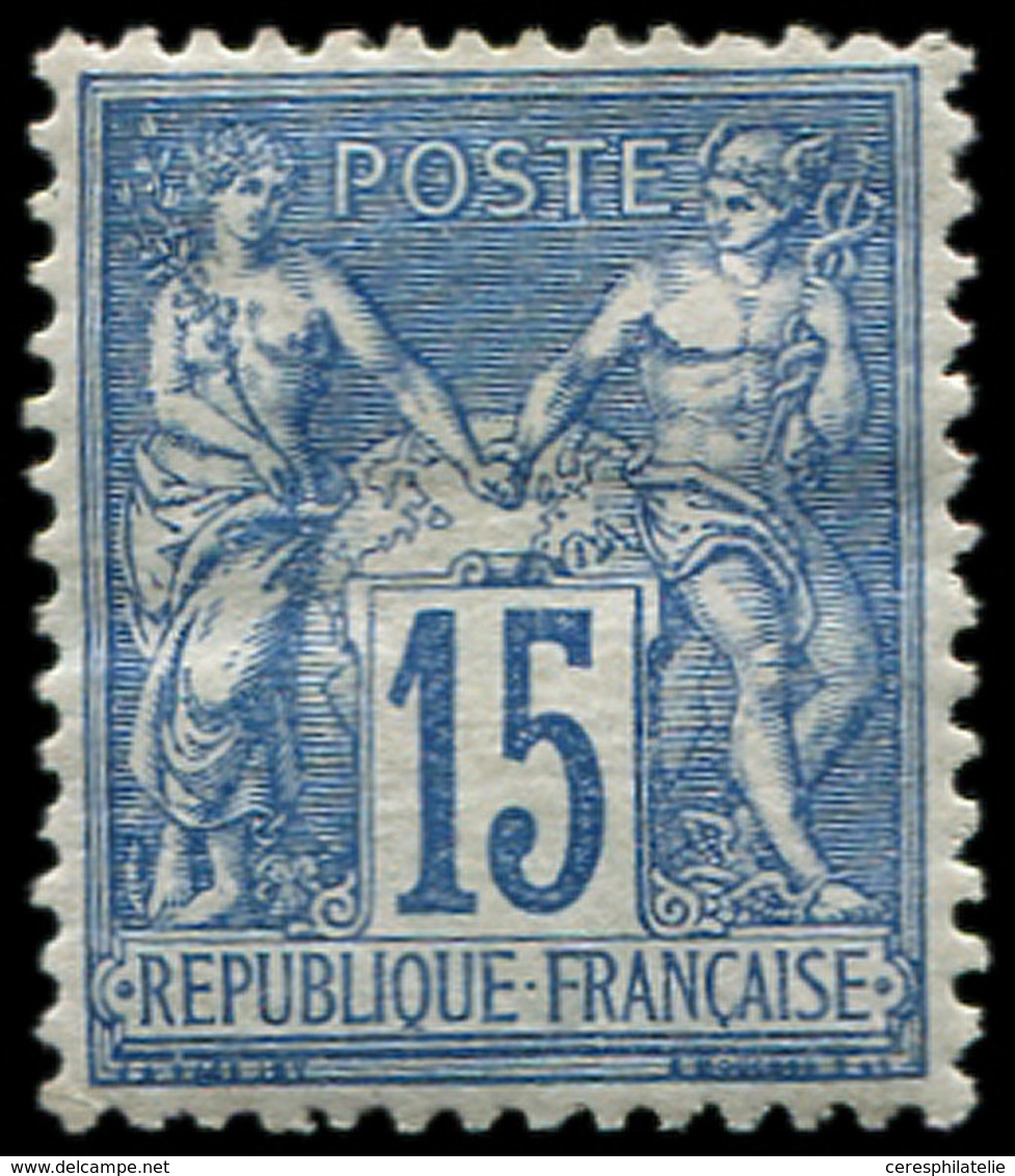 * TYPE SAGE - 90   15c. Bleu, Centrage Parfait, Forte Ch., TTB - 1876-1878 Sage (Type I)