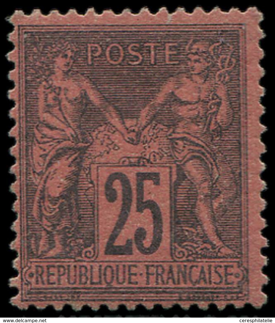 * TYPE SAGE - 91   25c. Noir Sur Rouge, Gomme Lég. Coulée Mais Très Frais Et Petite Ch., TB. C - 1876-1878 Sage (Type I)
