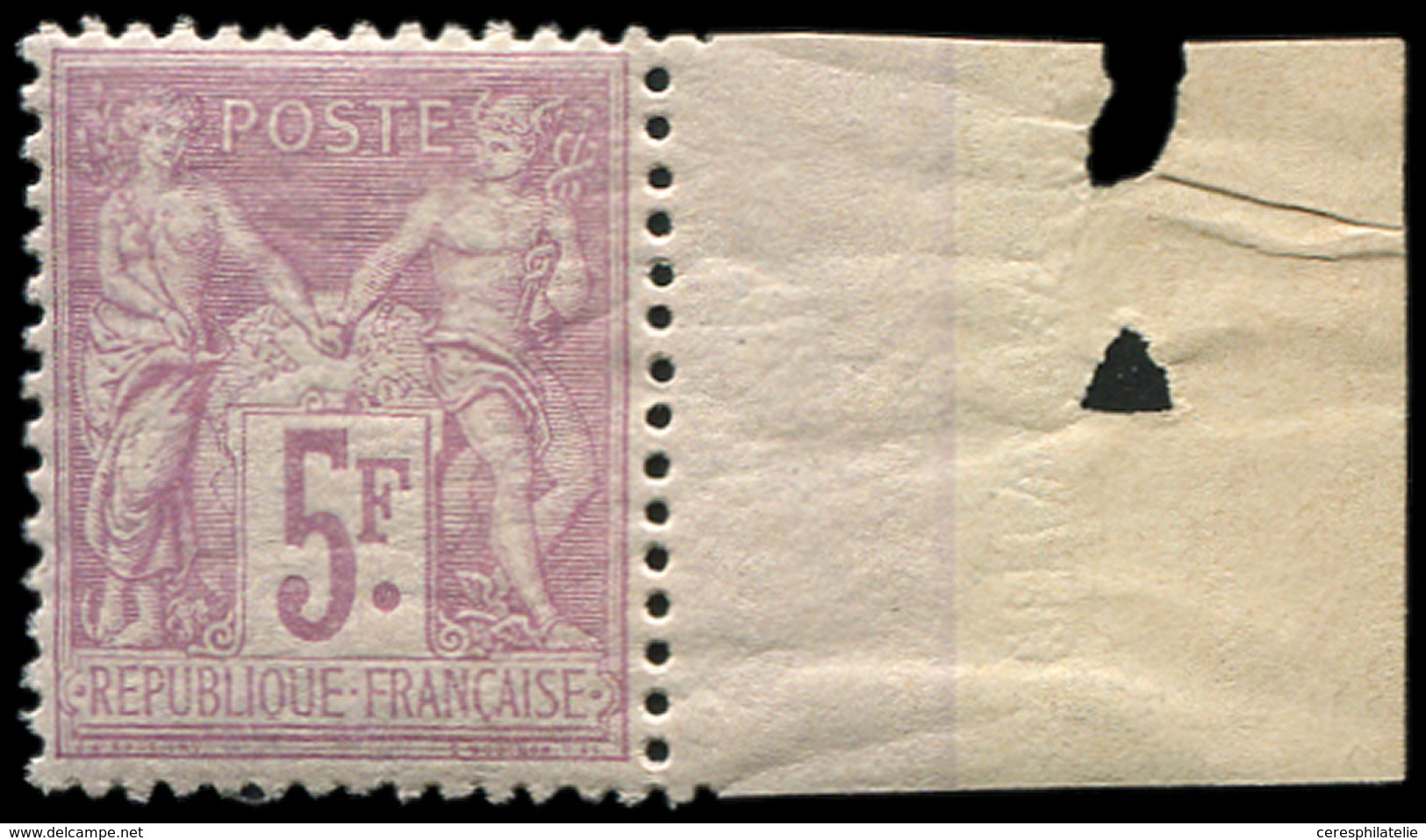 ** TYPE SAGE - 95    5f. Violet Sur Lilas, Bdf, Très Bon Centrage, TTB - 1876-1878 Sage (Type I)