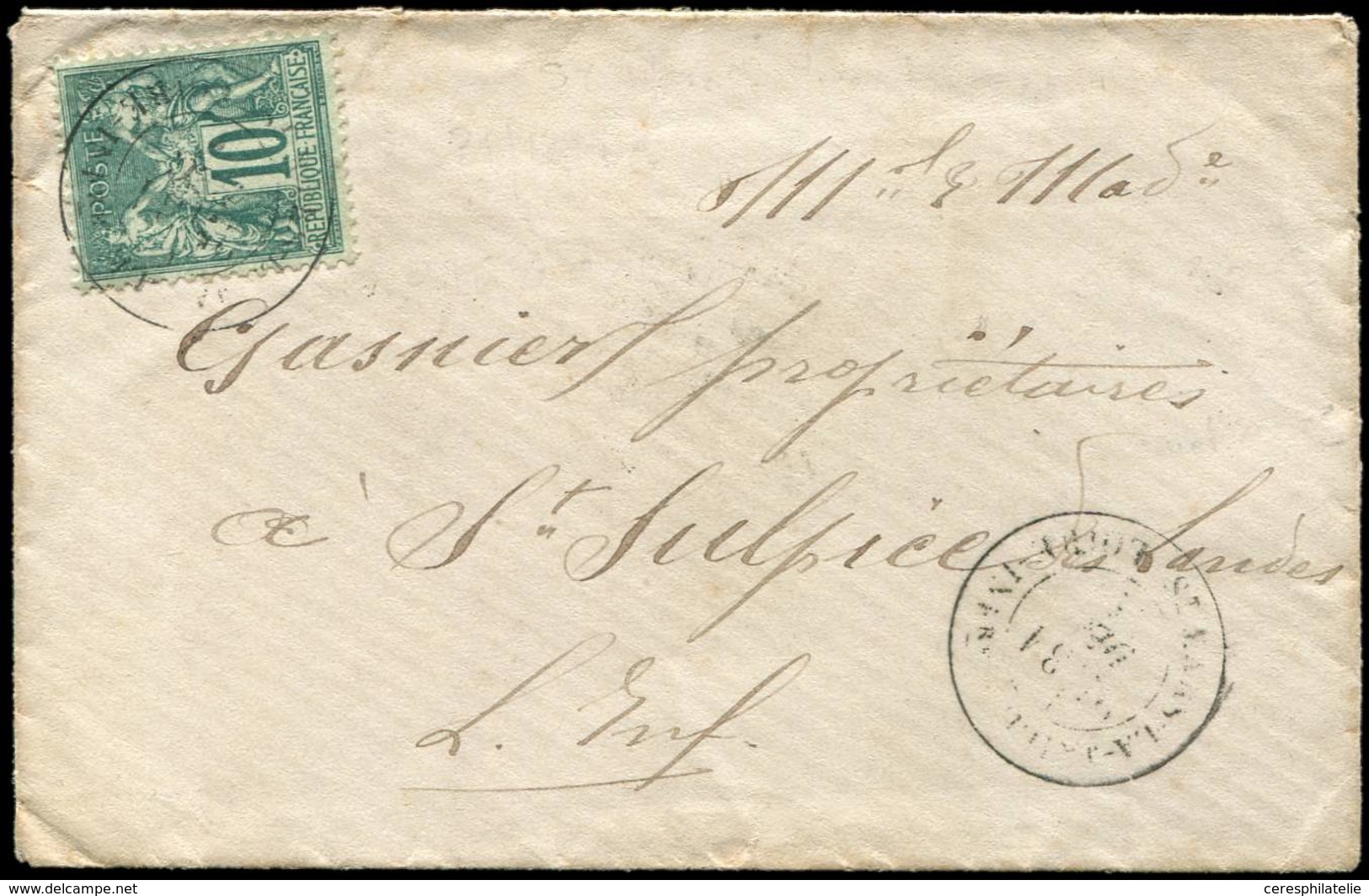 Let TYPE SAGE SUR LETTRES - N°76 Obl. Càd ST MARS-LA-JAILLE 31/12/76 Seul S. Env., TB - 1877-1920: Semi Modern Period