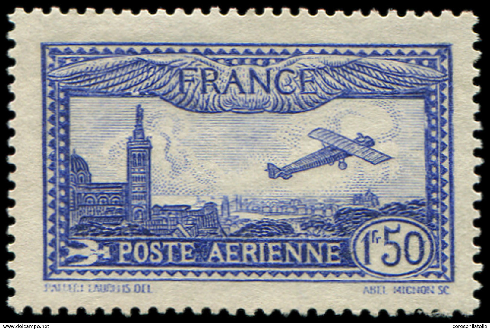 (*) POSTE AERIENNE - 6b  Vue De Marseille, 1f.50 Outremer Vif, TB - 1927-1959 Mint/hinged