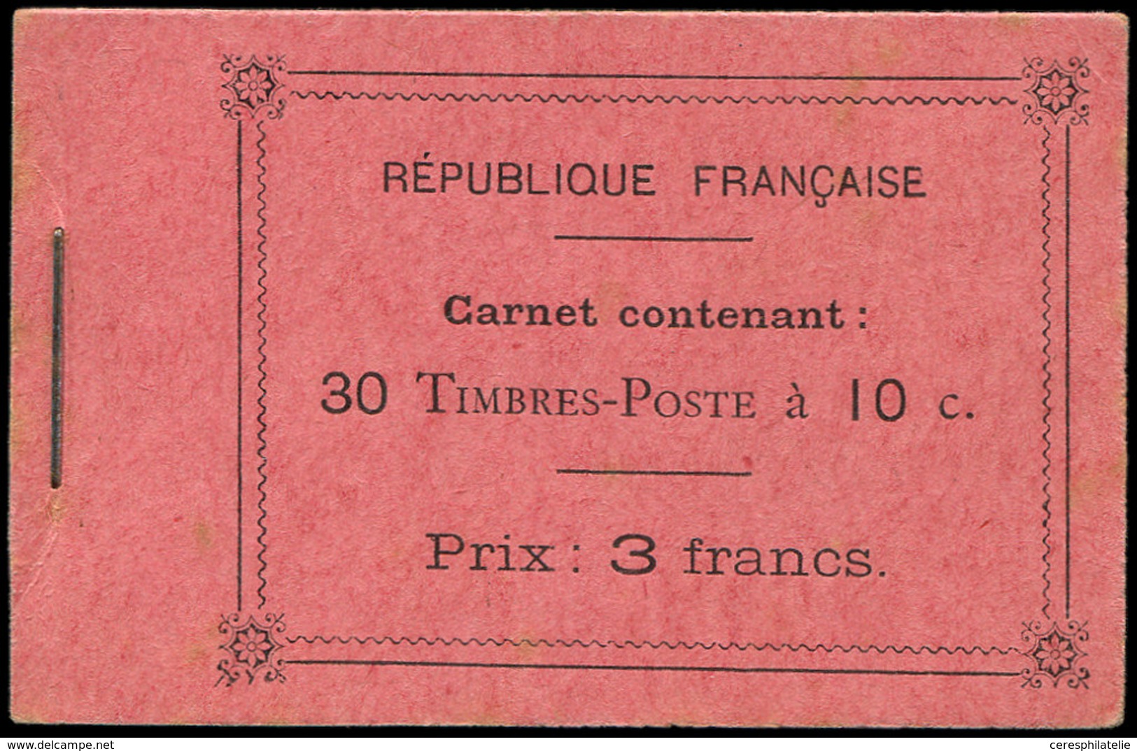 CARNETS (N°Cérès Jusqu'en1964) - 23c  Semeuse Camée, 10c. Rouge, N°138B, T II, Carnet De 30, Papiers Mélangés, Qqs Rouss - Sonstige & Ohne Zuordnung