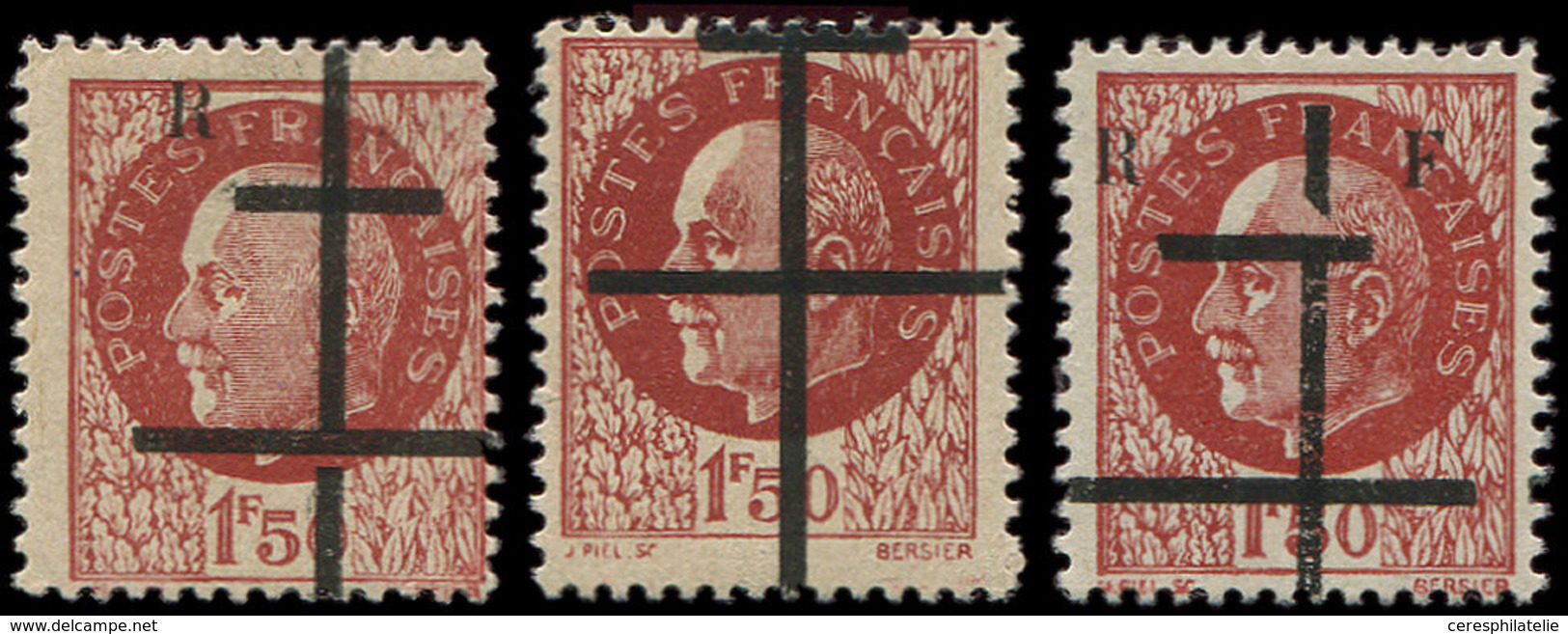 * TIMBRES DE LIBERATION - LILLE 1a, 1b, 1d : 1f50 Brun Rouge, Grande Cassure, SANS RF Et SANS F, TB - Liberazione