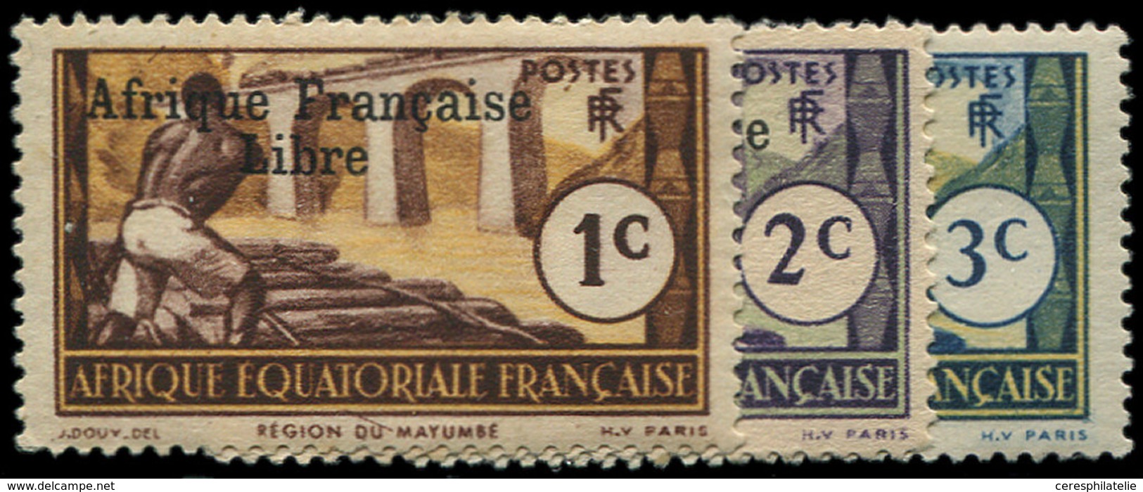 * A.E.F. 156/64 : La Série Surch. Afrique Française Libre, TB - Other & Unclassified