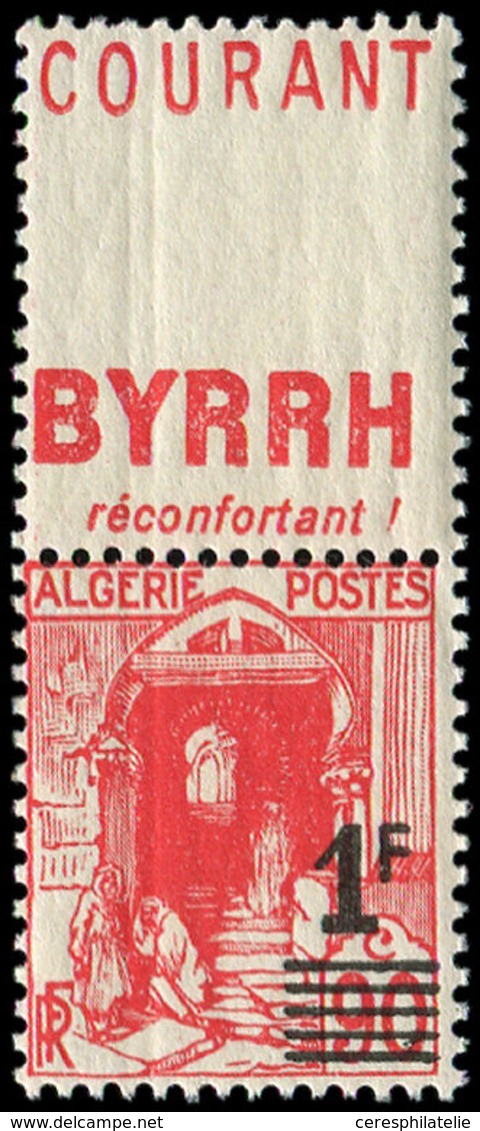 ** ALGERIE 158A : 1f. Sur 90c. Rouge, DOUBLE Pub, TB - Other & Unclassified