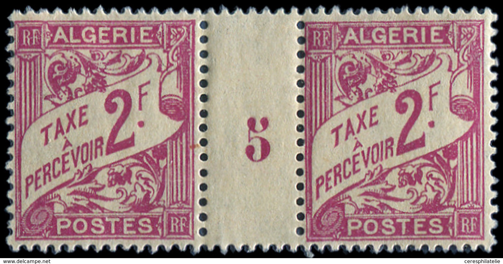 ** ALGERIE Taxe 10 : PAIRE Mill.5, TB - Postage Due