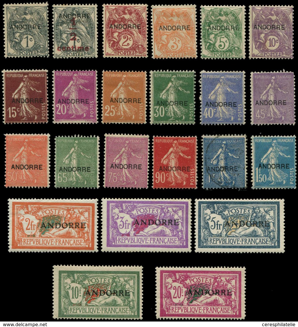 * ANDORRE 1/23 : 1ère Série, N°18 Obl., N°14 (*) Défx, N°8 (*), Les Autres TB - Unused Stamps