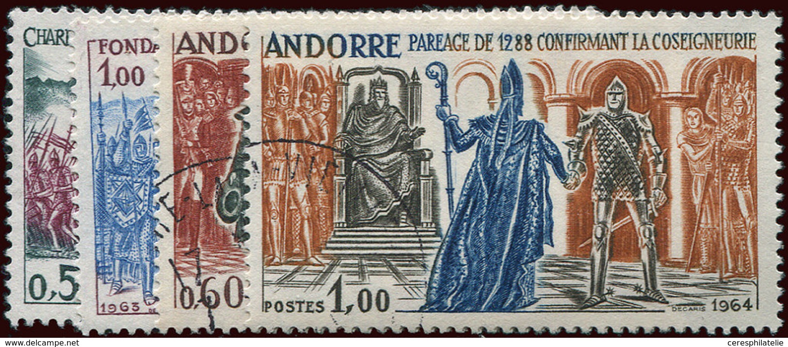 ANDORRE 167/70 : Série Historique, Obl., TB - Unused Stamps