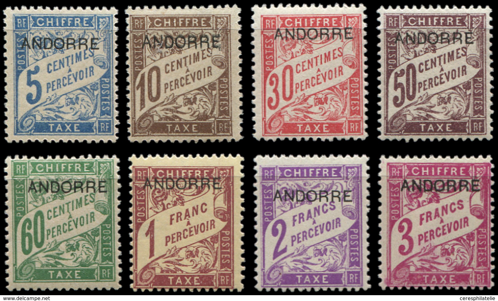 ** ANDORRE Taxe 1/8 : 1ère Série Taxe, TB - Unused Stamps