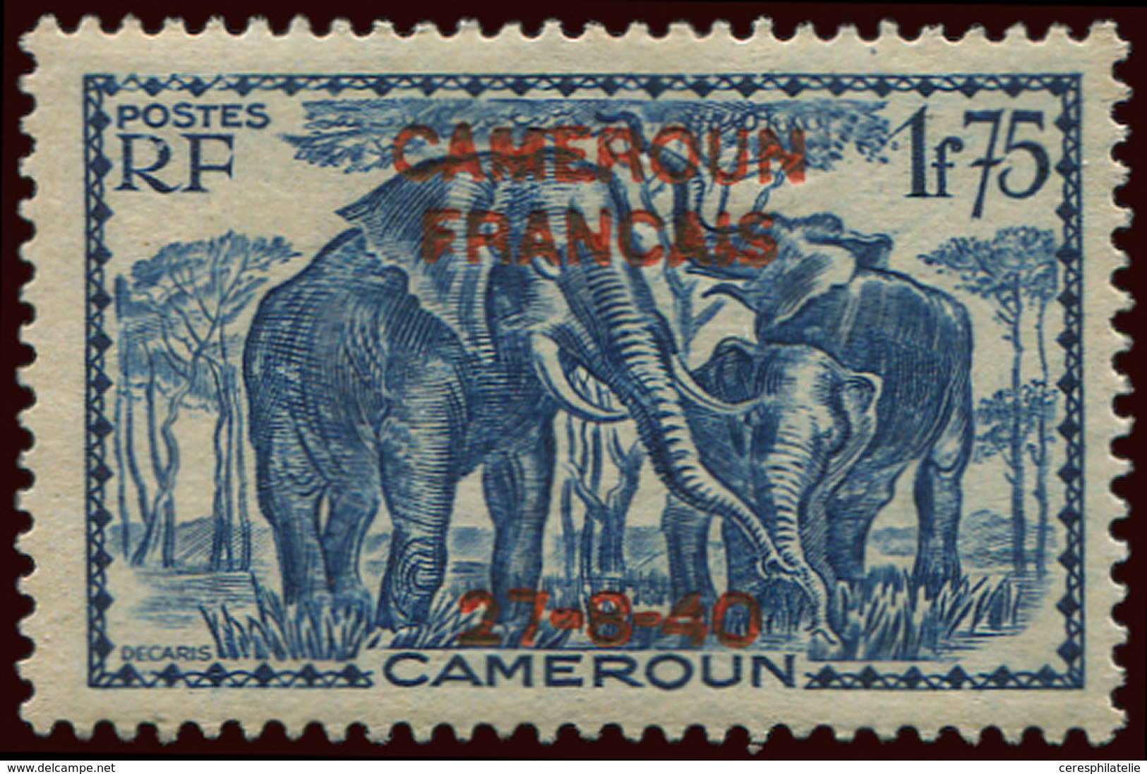 ** CAMEROUN 227 : 1f75 Bleu, Surch. Orange 27/8/40, 4 Fermé Avec Normal, TB - Other & Unclassified