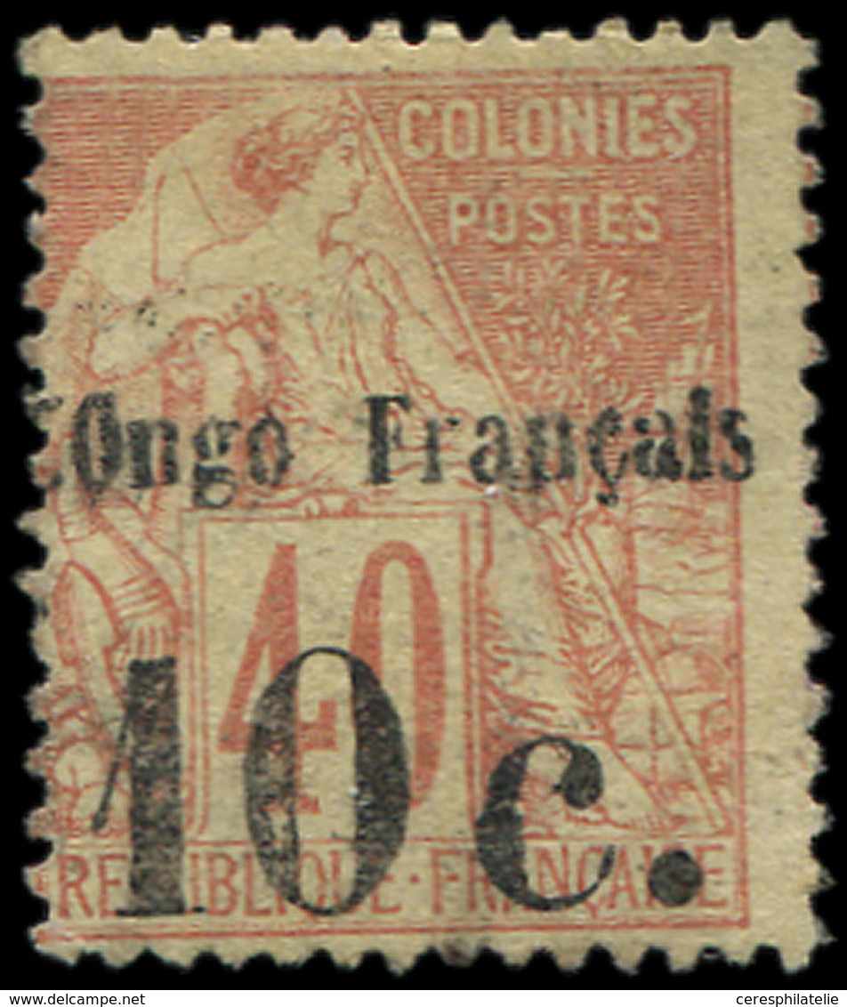 (*) CONGO 6 : 10c. S. 40c. Rouge Orange, Timbre Rare, TB. Br - Other & Unclassified