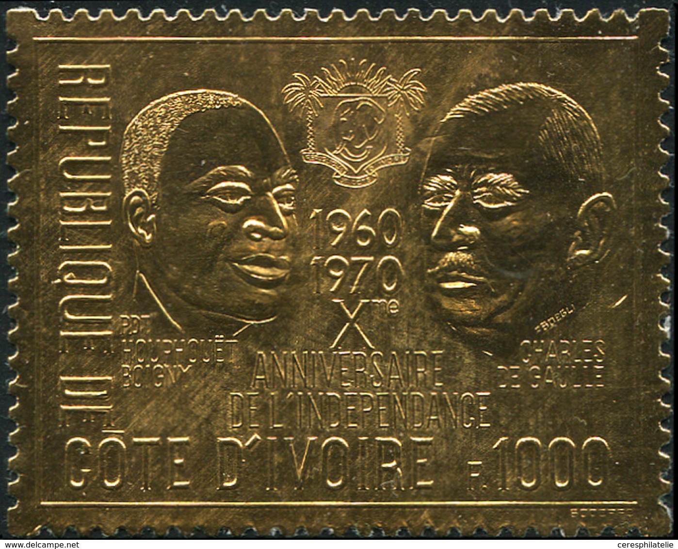 ** COTE D'IVOIRE 308 : 1000f. Or, TB - Other & Unclassified