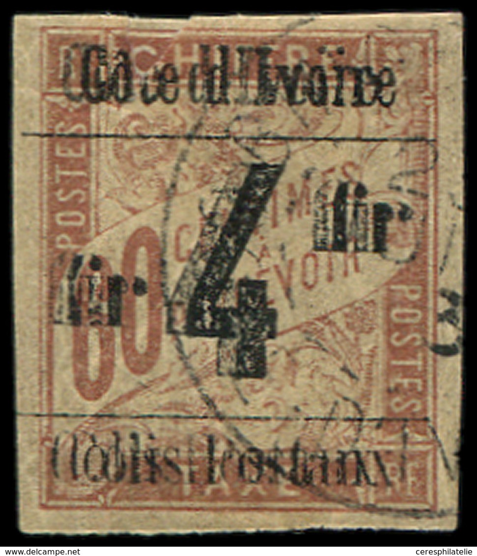 COTE D'IVOIRE Colis Px 11c : 4f. S. 60c. Brun S. Chamois, Obl., DOUBLE Surcharge, Petite Restauration En Haut Mais Très - Other & Unclassified