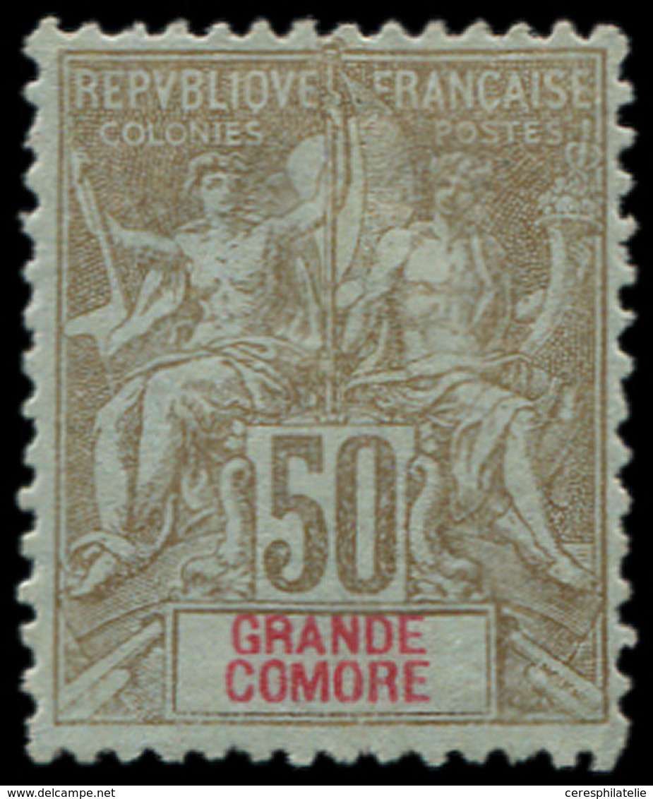 * GRANDE COMORE Taxe 19 : 50c. Bistre Sur Azuré, TB - Other & Unclassified