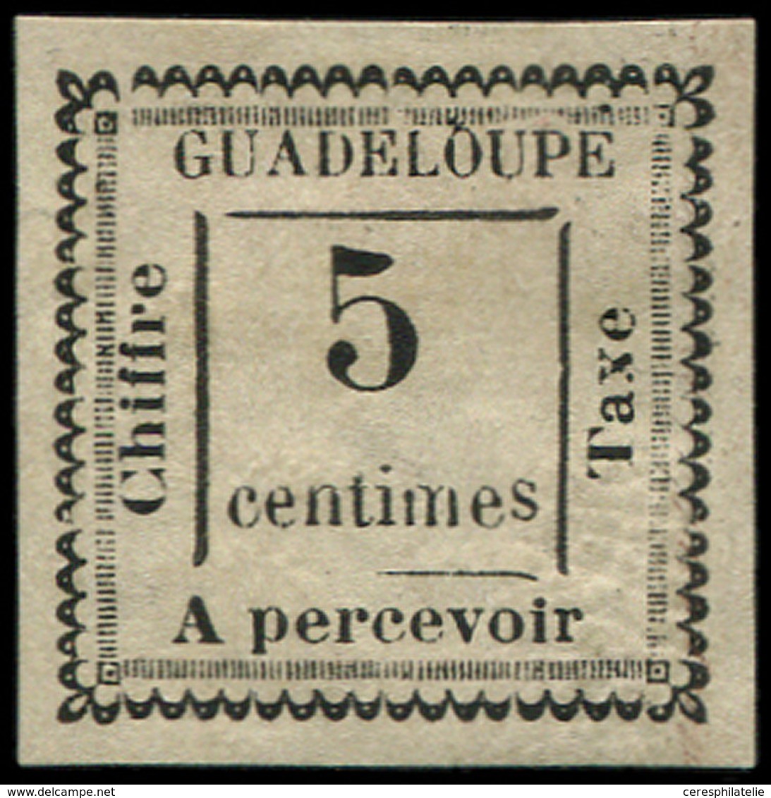 * GUADELOUPE Taxe 6 : 5c. Blanc, TB - Other & Unclassified