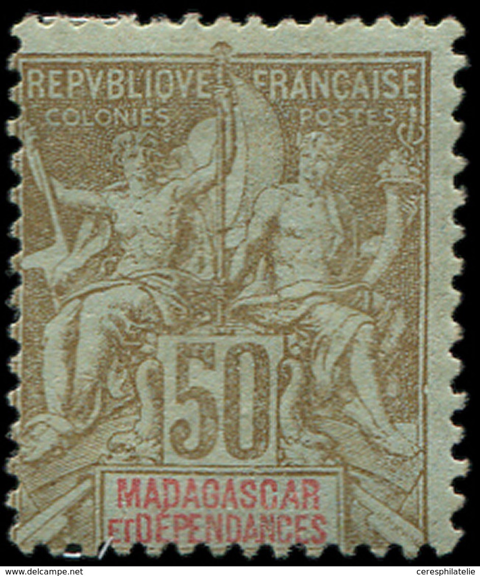 MADAGASCAR 47 : 50c. Bistre Sur Azuré, TB - Other & Unclassified