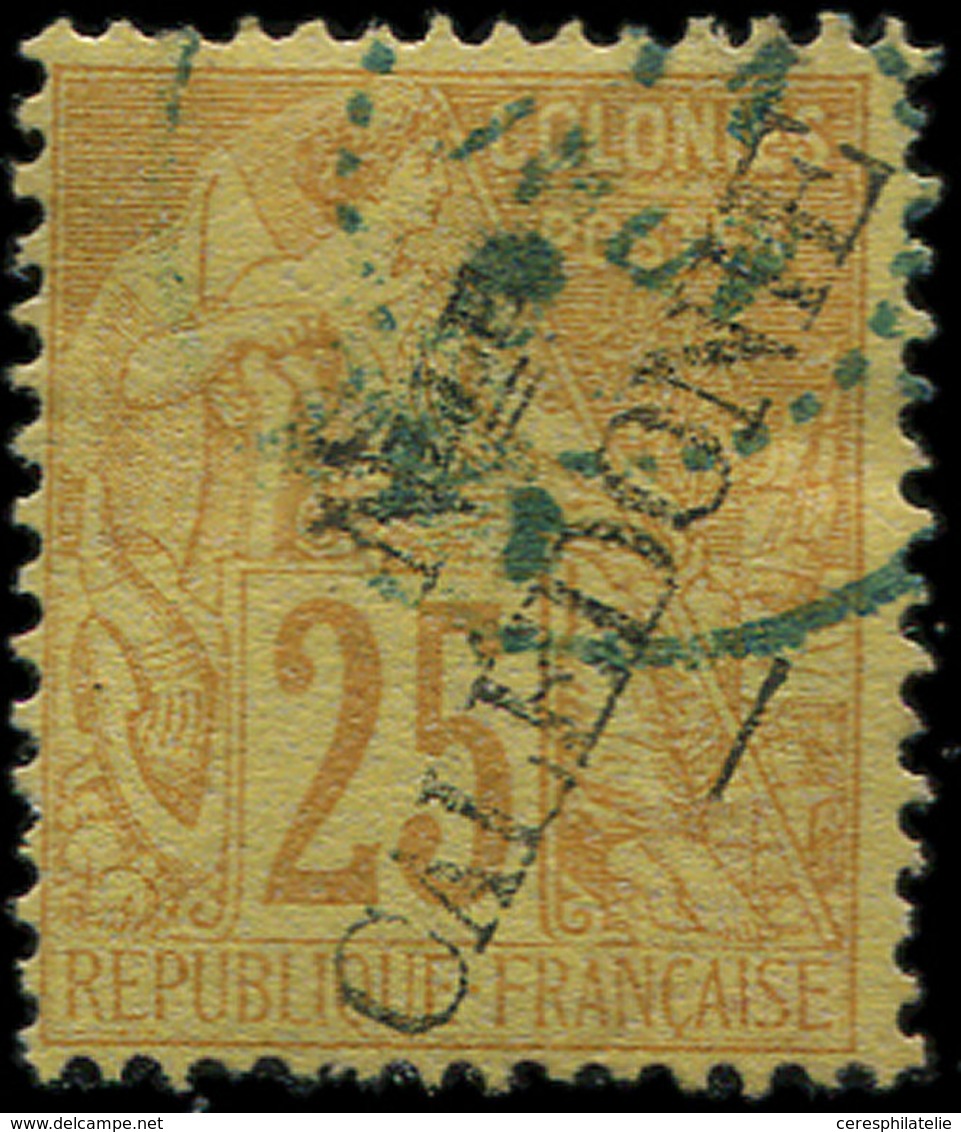 NOUVELLE CALEDONIE 28 : 25c. Jaune-bistre, Obl. Càd Bleu, TB - Used Stamps