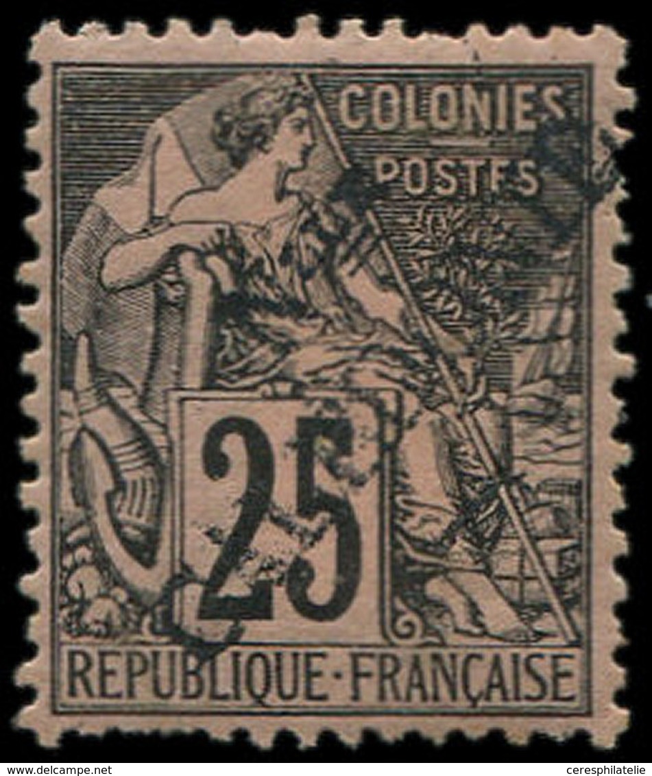 * NOUVELLE CALEDONIE 29 : 25c. Noir Sur Rose, Défaut De Dentelure, TB - Used Stamps