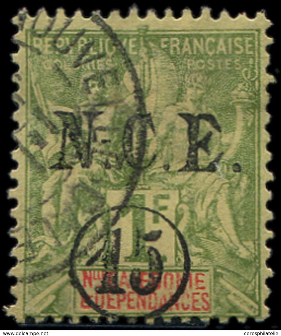 NOUVELLE CALEDONIE 58 : 15c. Sur 1f. Olive, Obl., TB - Used Stamps