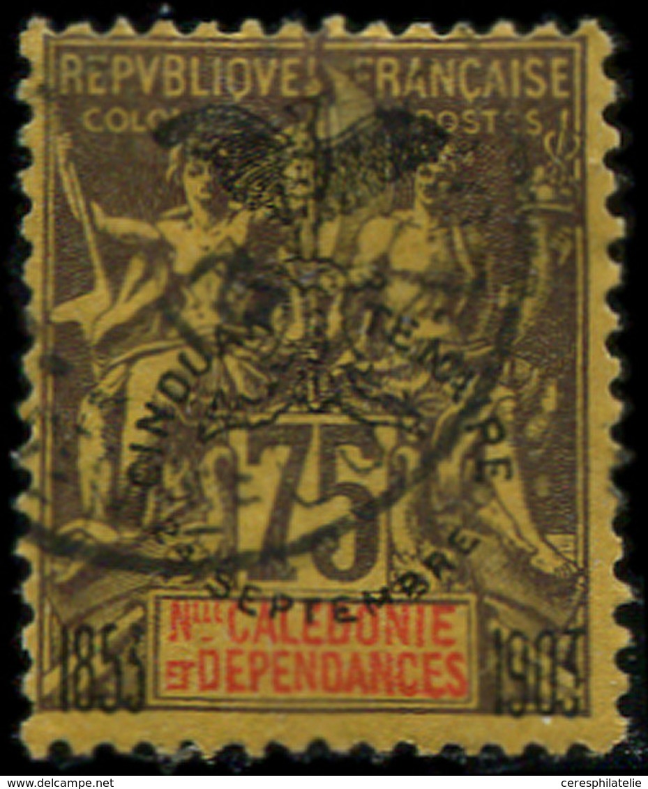 NOUVELLE CALEDONIE 79 : 75c. Violet Sur Jaune, Obl., TB - Used Stamps
