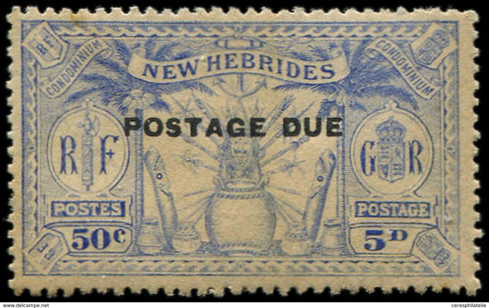 * NOUVELLES HEBRIDES Taxe 9 : 50c. - 5p. Outremer, Rousseurs Habituelles, TB - Other & Unclassified