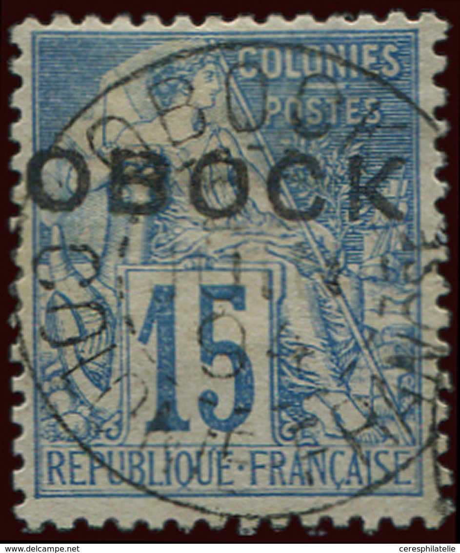 OBOCK 15 : 15c. Bleu, Obl. Càd, TB - Other & Unclassified