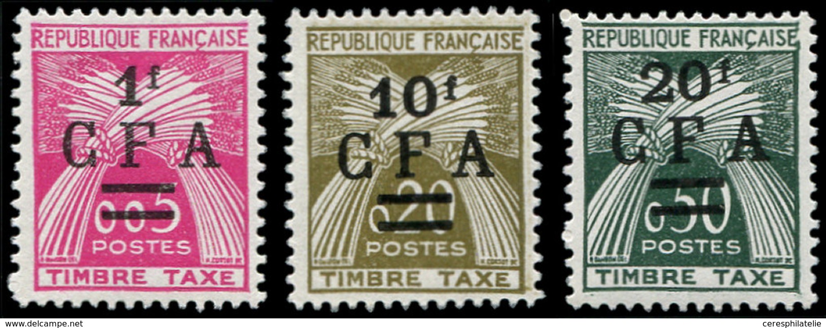 ** REUNION Taxe 45/47 : Type Gerbes, Nouveaux Francs, TB - Other & Unclassified