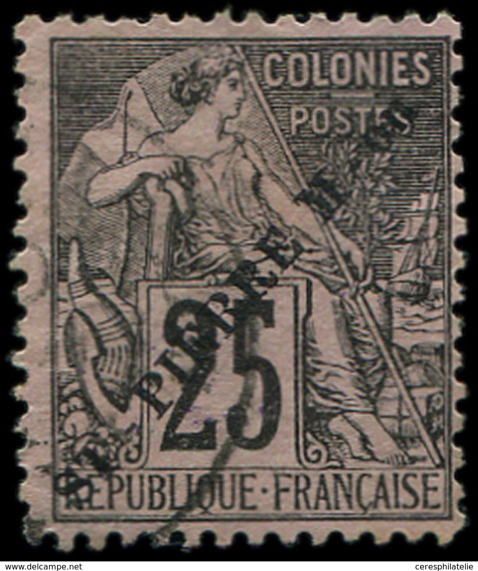 SAINT PIERRE ET MIQUELON 25 : 25c. Noir Sur Rose, Obl., TB - Unused Stamps