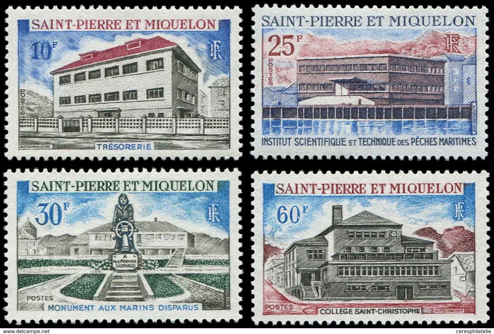 ** SAINT PIERRE ET MIQUELON 387/90 : Monuments Et Bâtiments, TB - Unused Stamps