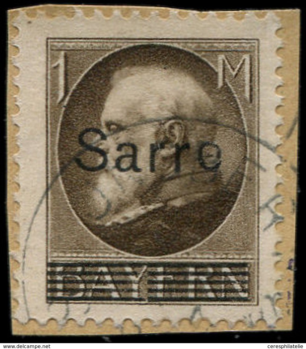 SARRE 27 : 1m. Brun, Obl. Sur Fragt, TB - Unused Stamps