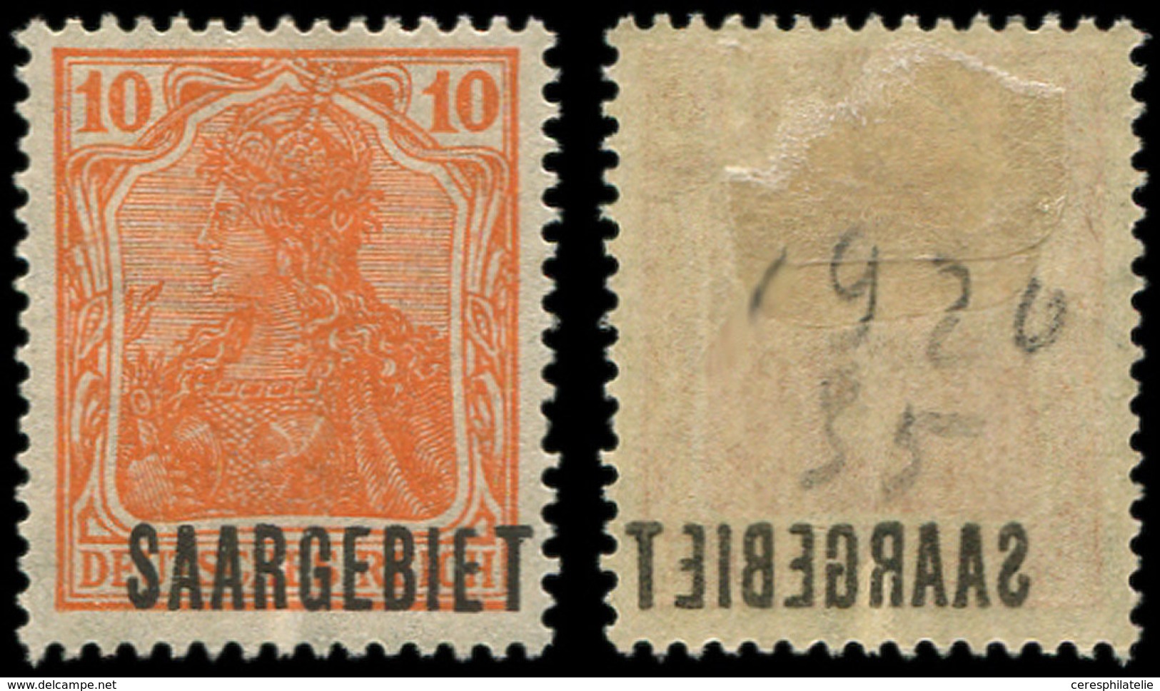 * SARRE 35 : 10p. Orange, Surcharge RECTO-VERSO, TB - Unused Stamps