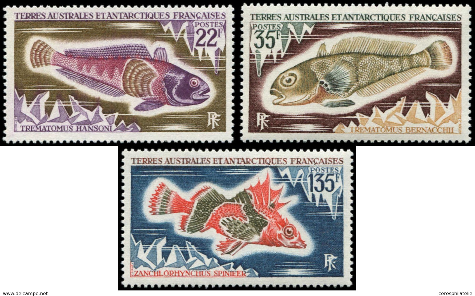 ** T.A.A.F. 43/45 : Série Poissons De 1972, TB - Unused Stamps